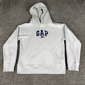 Gap X Disney Hoodie Youth 2XL Gray Mickey Mouse Graphic Fleece Pullover Logo